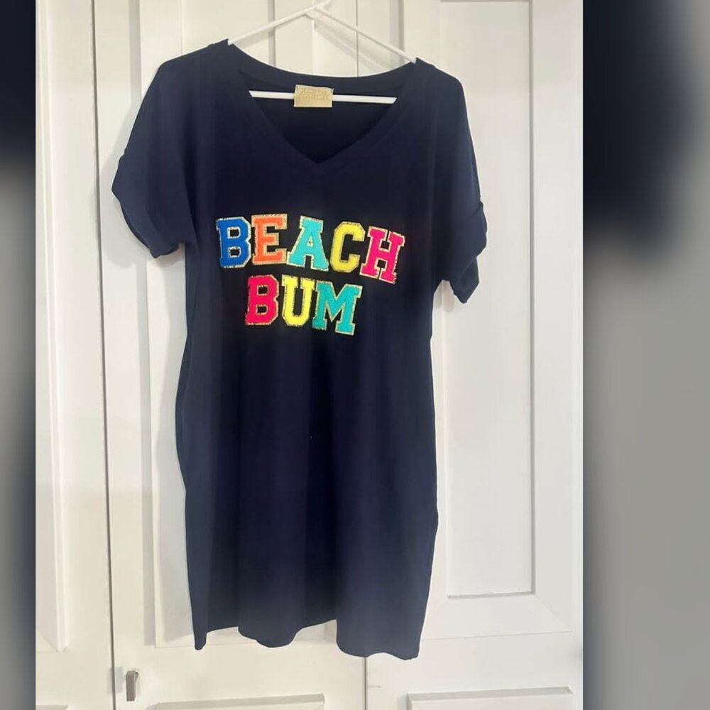 Judith March "Beach Bum" Cover Up Tee Shirt Dress